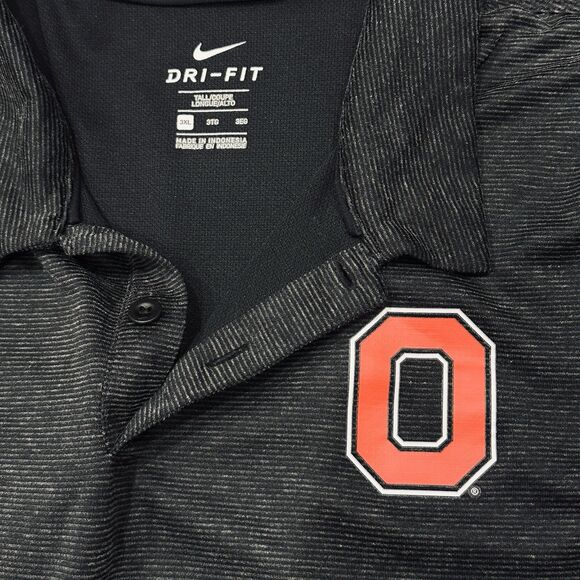 The Ohio State Buckeyes Men’s Golf Shirt - 3XL Dri-Fit Nike Black - Picture 1 of 7